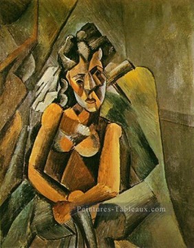 picasso Tableau Peinture - Femme Sitting 1909 cubist Pablo Picasso